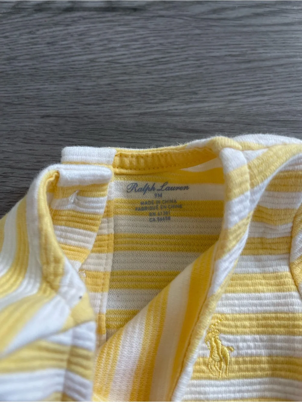 Ralph Lauren Yellow and White Striped Girls' dress 9M